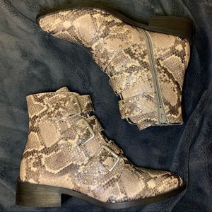Steven New York Snakeskin Booties